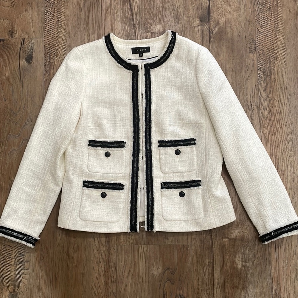Talbots black & white jacket size 10